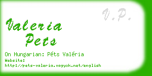 valeria pets business card