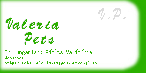 valeria pets business card